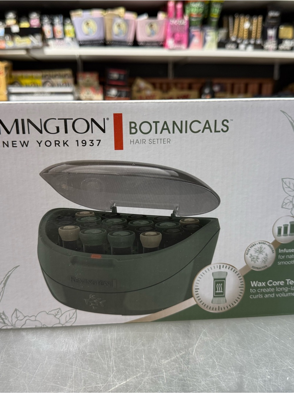Remington Botanicals Green and Cream Hair Setter with Clear Lid